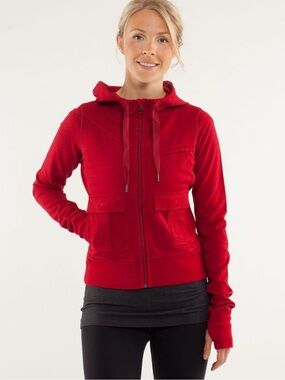 Lululemon Carry And Go Hoodie Commuter Denim Deepest Cranberry
